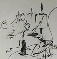 Un pintor ante su caballete. Detalle de los estudios de anatomía de José Luis Acera Díaz, 1979