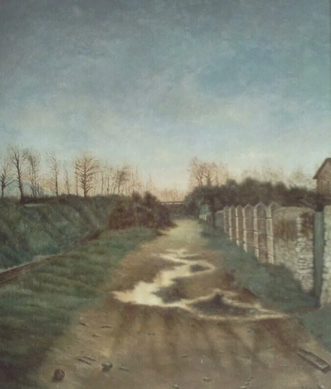 Atardecer, camino del Puente Blanco, óleo