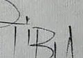 «Tibia» escrito a mano en la hoja III de los estudios de anatomía